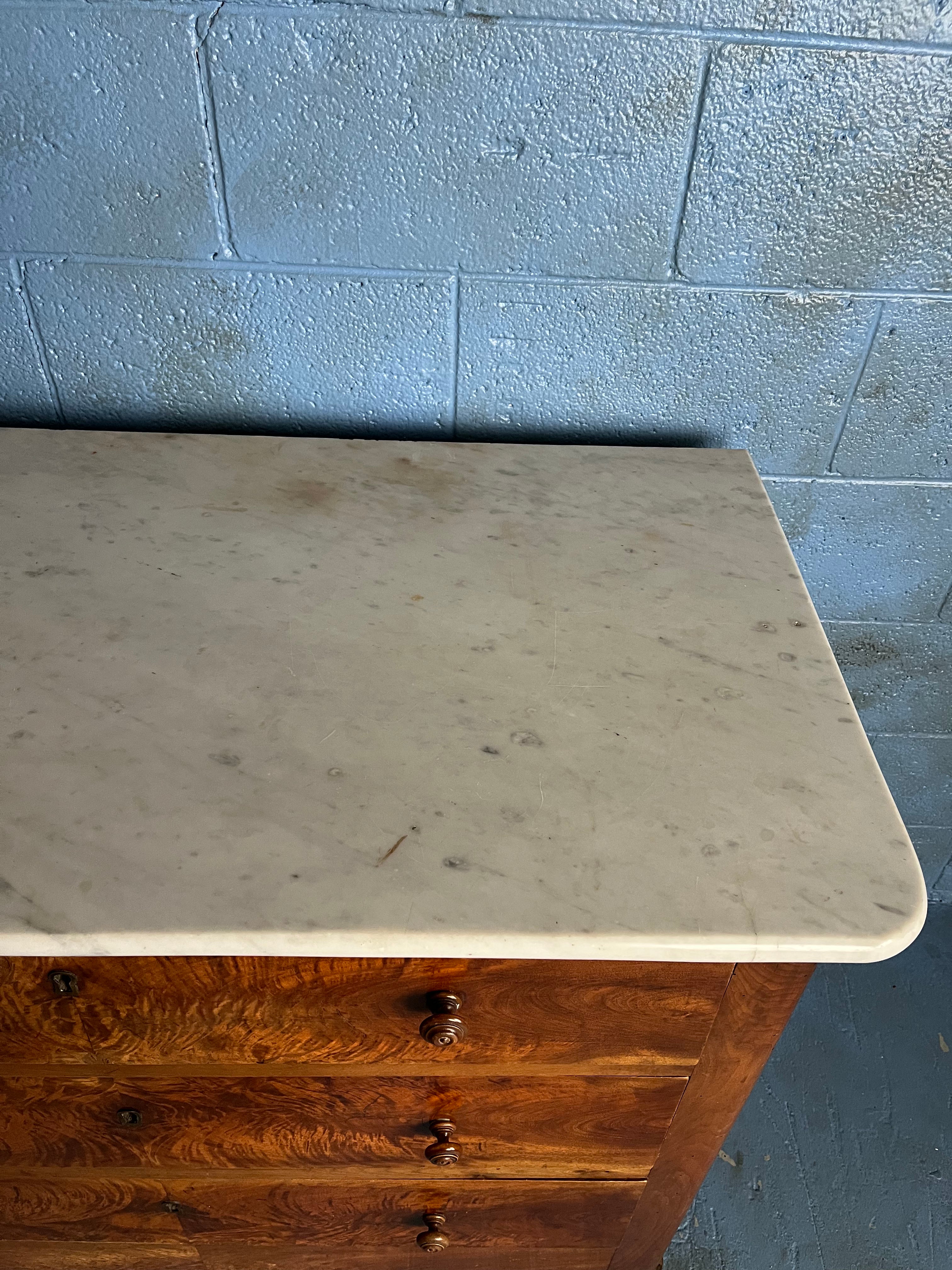 ON HOLD: 3 Drawer Marble Top Chest 44" wide 22" deep