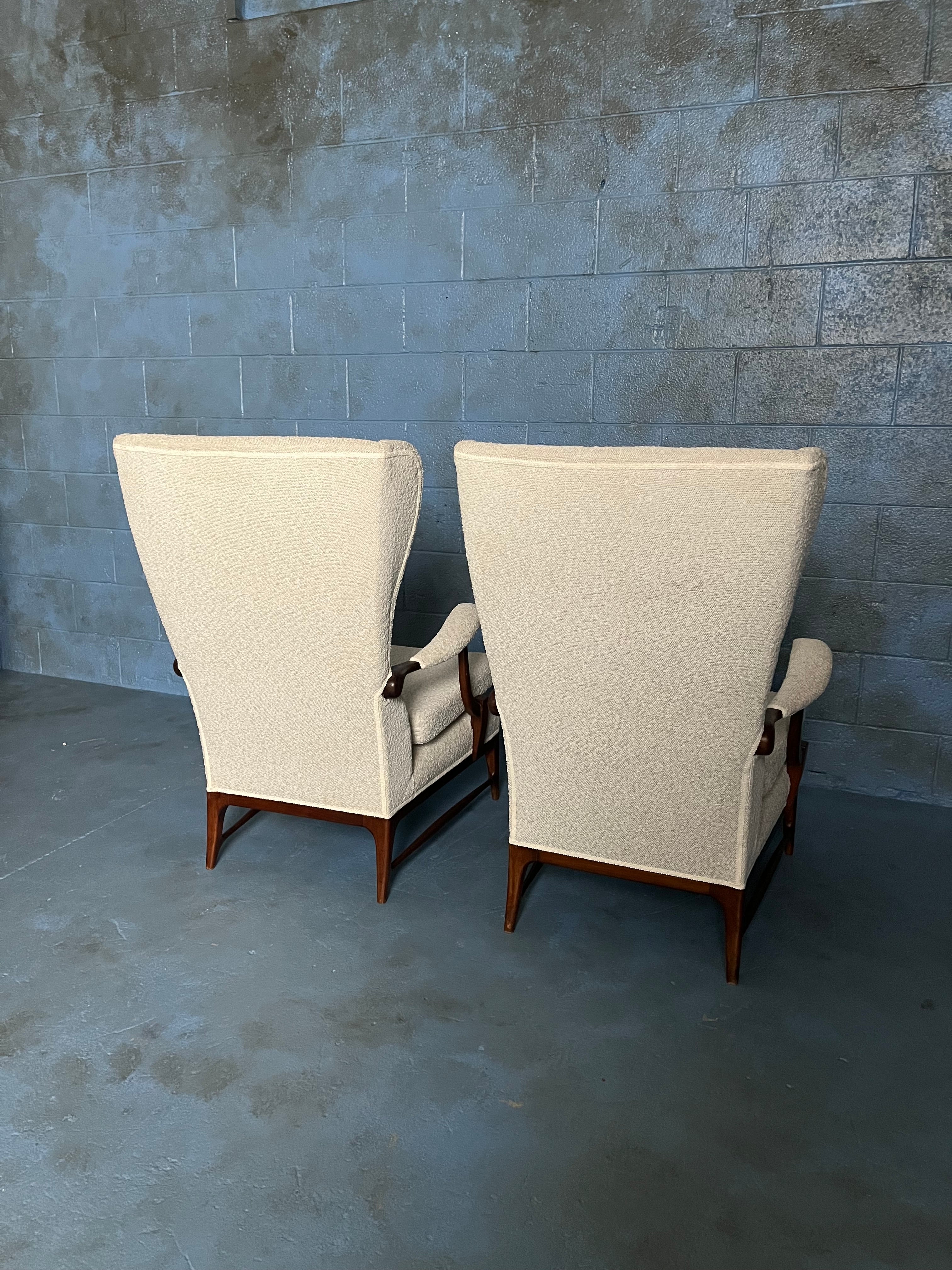 SOLD - 1950's Italian White Boucle Armchairs
