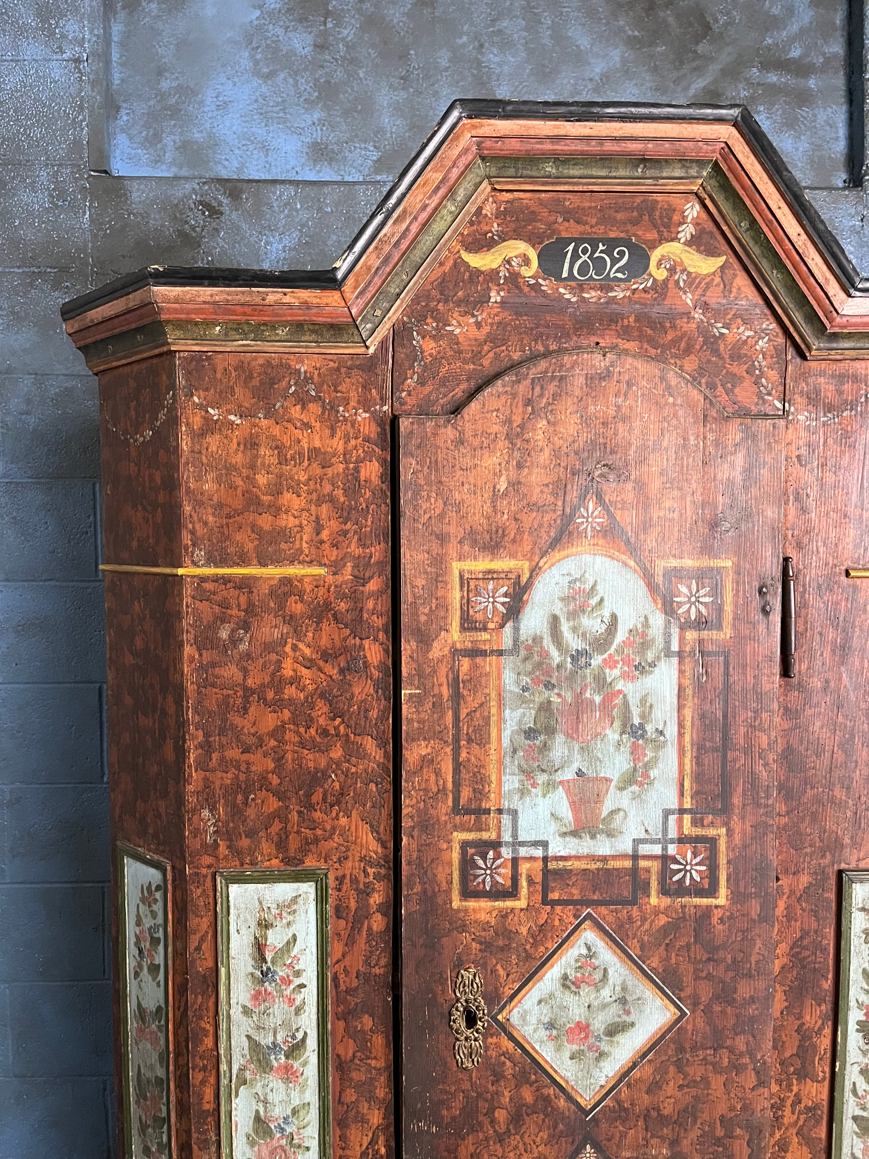 1852 Austrian armoire 46" wide 77-1/2" tall 16-1/2" deep (includes cost of installing shelves)